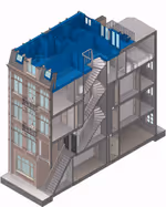 Axo doorsnede nieuwe toestand